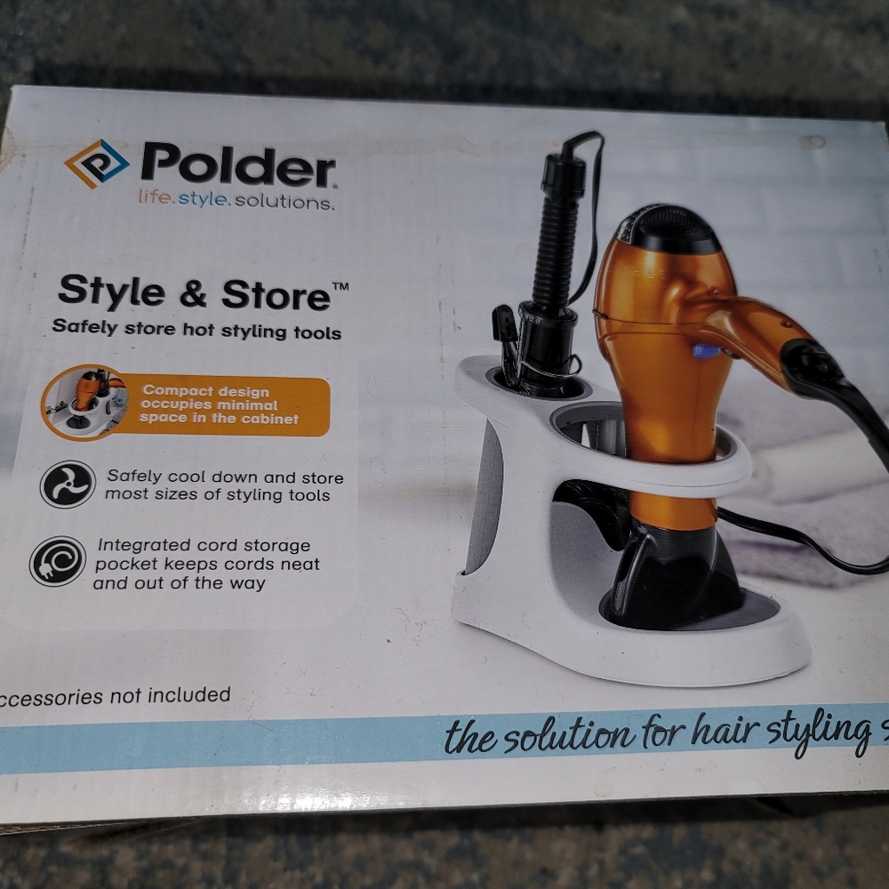 NEW Polder Style & Store Hair and Beauty Tool Storage Organizer.